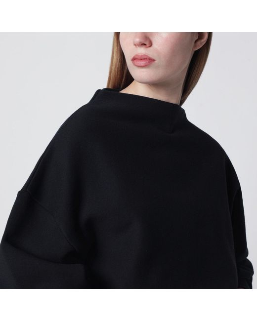 6397 Black Draped Sweatshirt