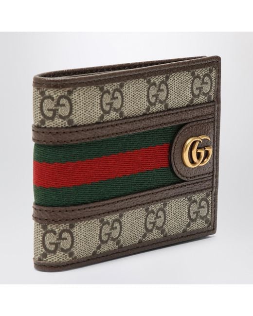 Gucci Ophidia Gg Bi Fold Wallet in Green for Men Lyst UK