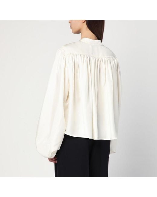 Camicia color crema in seta di Rohe in White