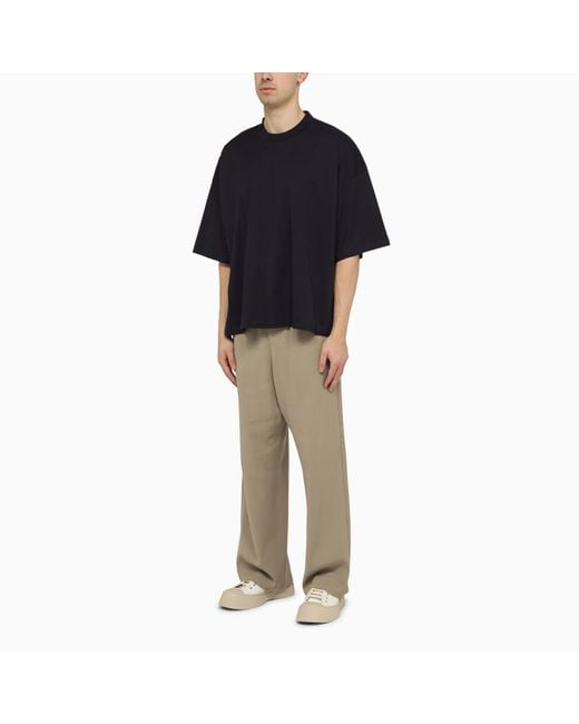 Studio Nicholson Black Dark Oversize Cotton T-shirt for men