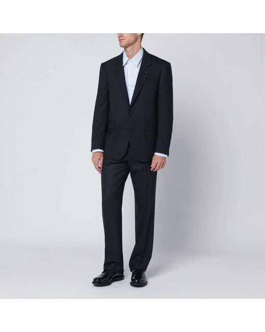 Lardini Blue Single Breasted Wool Blend Jacket for men