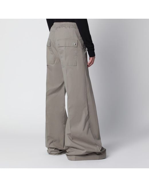 Rick Owens Gray Dark Pearl-Coloured Cotton Trousers for men