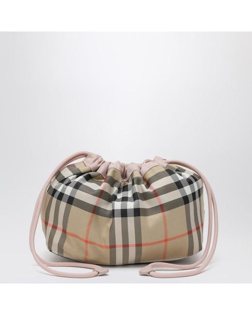 Pochette Réversible En Nylon Et Motif Check Burberry en coloris Pink