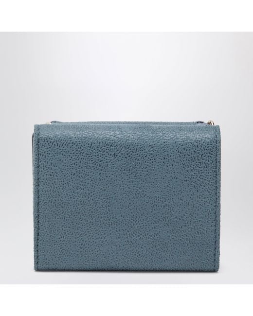 Stella McCartney Blue Light Falabella Trifold Wallet With Chain