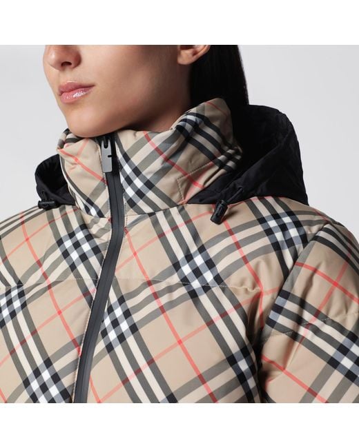 Burberry Black Sand Check Ambleside Down Jacket
