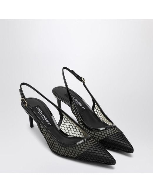 Dolce & Gabbana Black Mesh Slingback