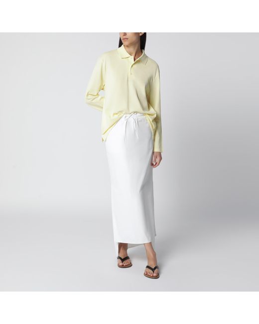 Flore Flore White Light Diana Organic Cotton Polo Shirt