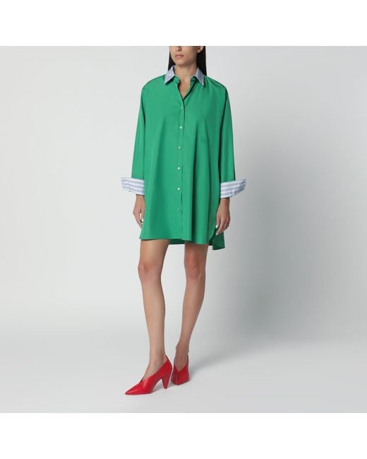 Loewe Green Cotton Shirt Dress