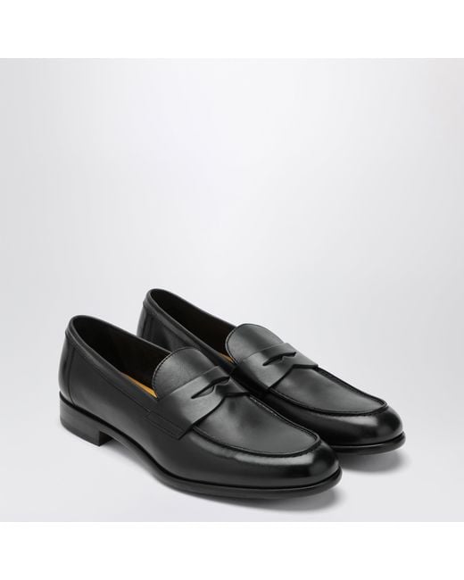 Doucal's Black Penny Loafer for men