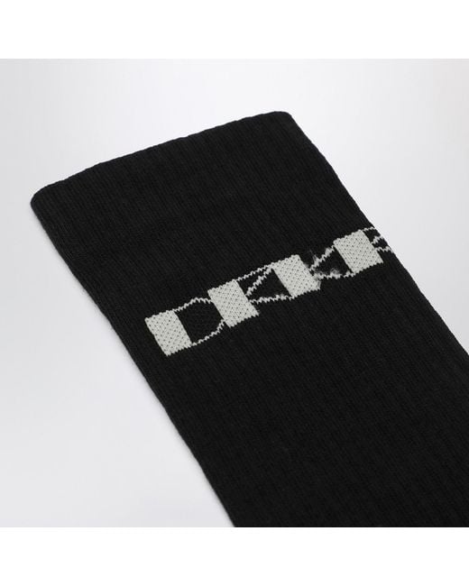Rick Owens Black Cotton Socks With Logo for men