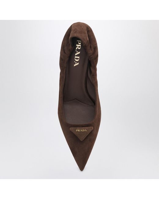 Prada Brown Cocoacolored Suede Pumps