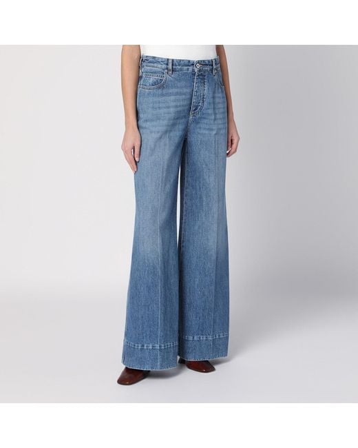 Bottega Veneta Blue Mid Palazzo Jeans