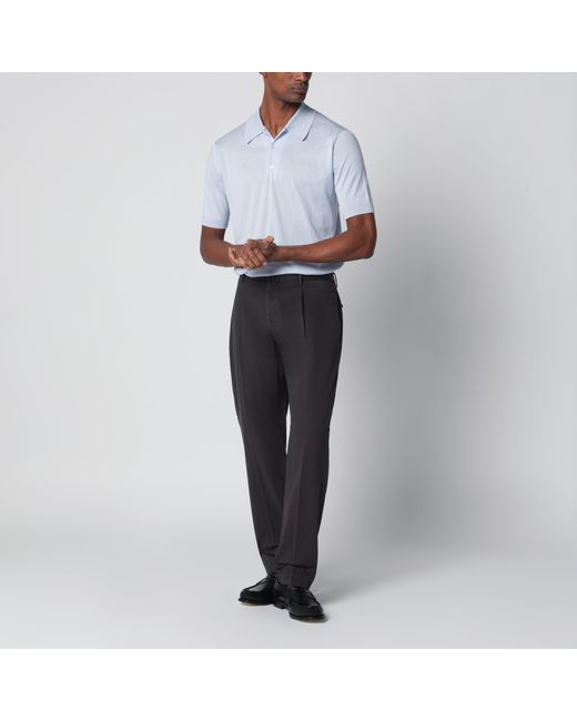Santaniello Black Cotton Trousers for men