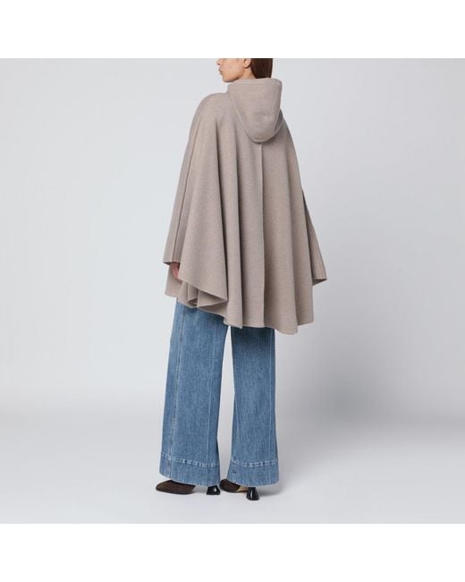 Bottega Veneta Natural Cashmere-Blend Hooded Cape