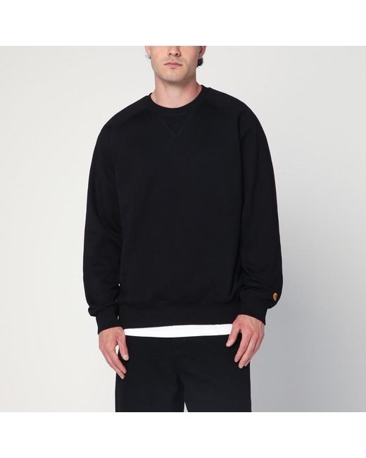 Chase sweatshirt nera in misto cotone di Carhartt in Black da Uomo