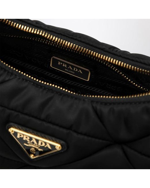 Sac À Bandoulière En Re-Nylon Matelassé Prada en coloris Black