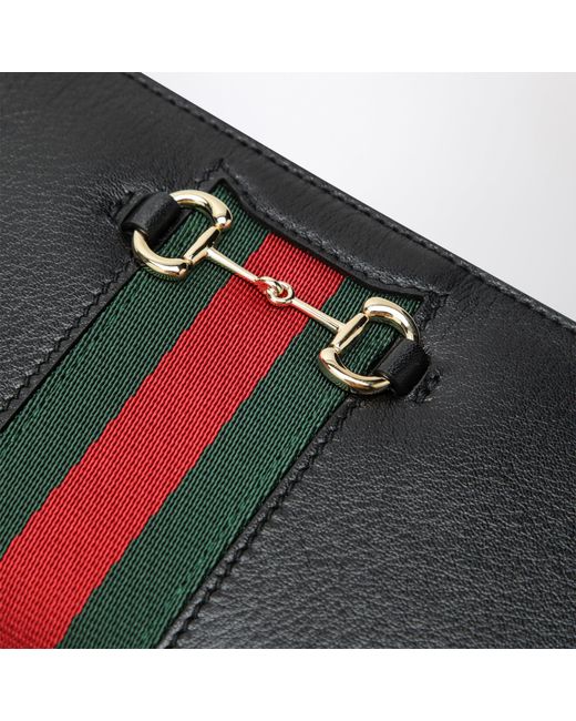 Gucci Black Horsebit Web Wallet