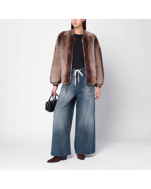 S.w.o.r.d 6.6.44 Brown Chestnut Zip-Up Faux Fur Coat