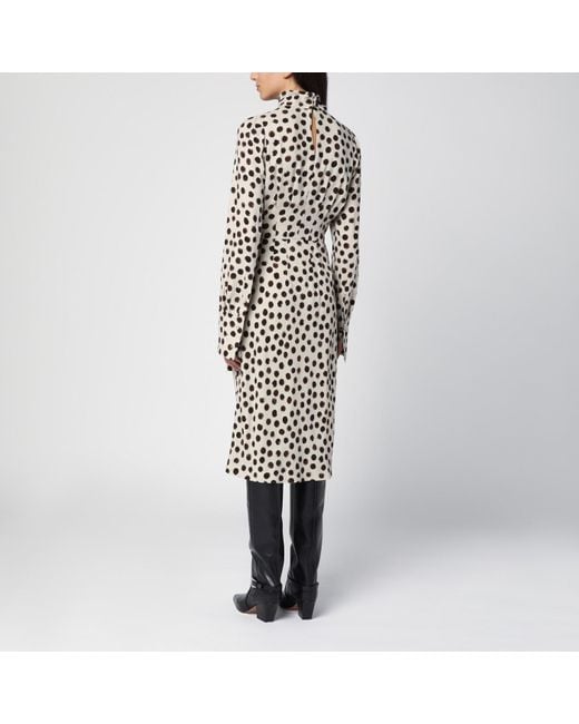 ワンピースその他 Dries Van Noten Ecru polka dot dress with bow Dries Van Noten Écru Polka Dot Dress With Bow in White | Lyst UK