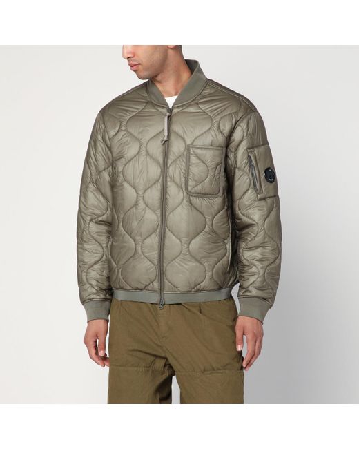 C P Company Green Rock Zip-Up Bomber Jacket for men