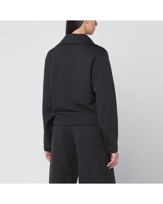 Lemaire Black Wool-Blend Zip Sweater