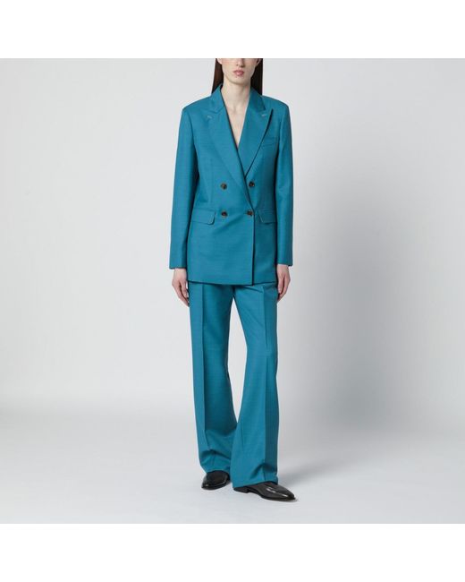 Max Mara Blue Woolblend Doublebreasted Jacket