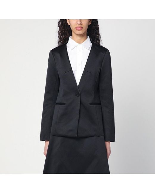 THE GARMENT Black Single Breasted Cotton Blend Jacket