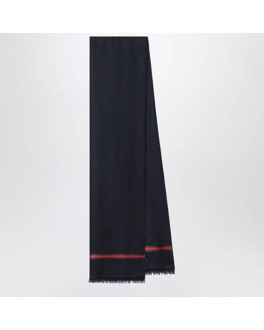 Gucci Blue Midnight Wool And Silk Stole for men