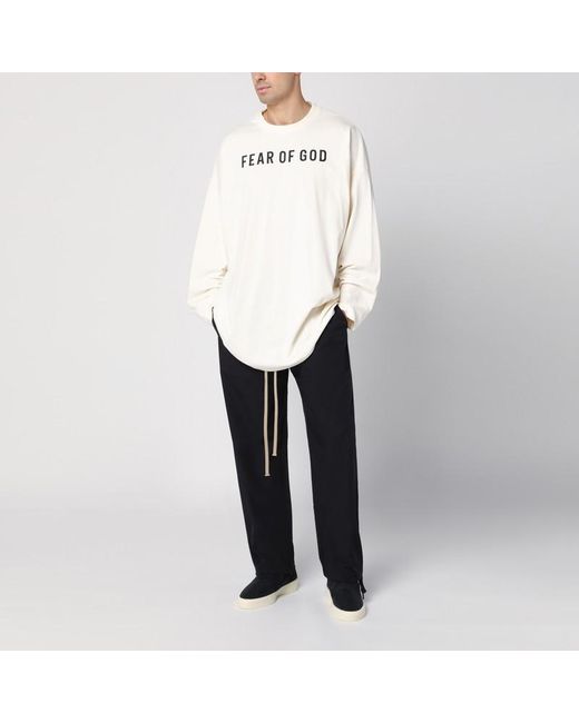 Fear Of God White Long-Sleeved Thunderbird T-Shirt for men