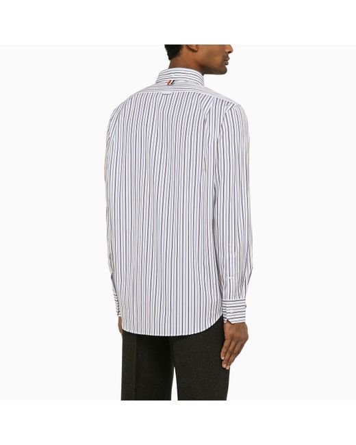 Thom Browne Navy/white Striped Poplin Shirt for men