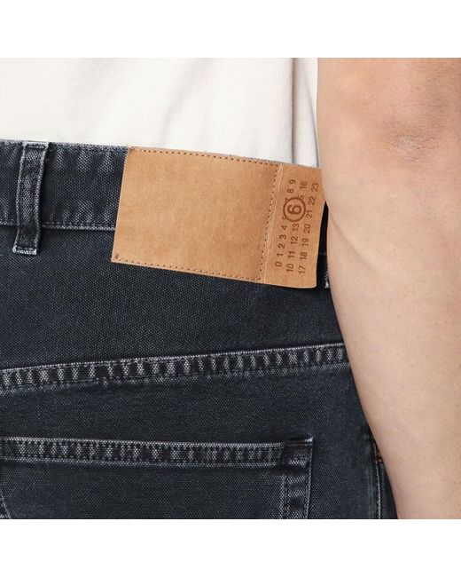 Jeans ampio in denim di MM6 by Maison Martin Margiela in Black da Uomo