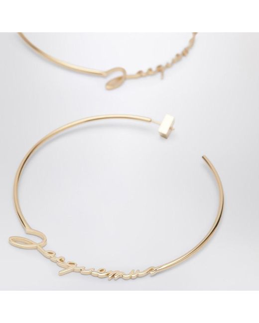 Jacquemus Metallic Hoop Earrings With Logo