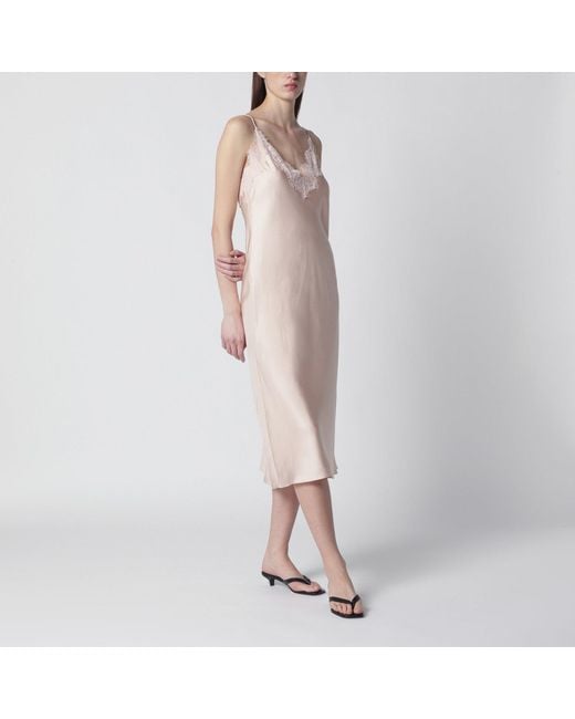 Rohe Multicolor Light Silk Slip Dress With Lace