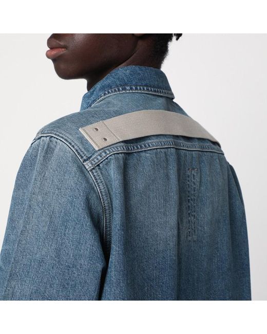 Camicia effetto slavato in denim di Rick Owens in Blue da Uomo