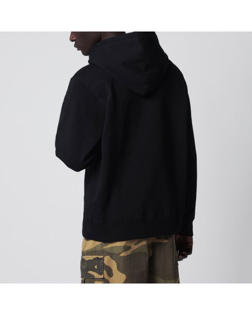 A Bathing Ape Black Hoodie With Logo Print for men