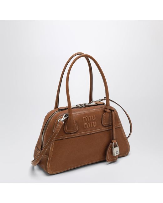 Miu Miu Brown Caramel Vivant Small Nappa Leather Bag