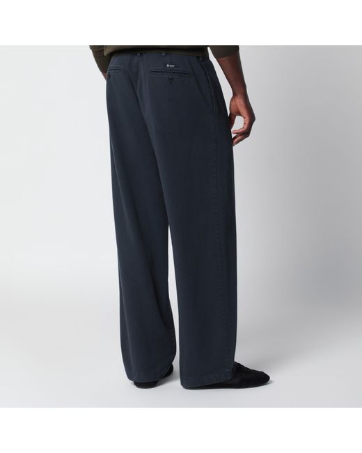 Prada Blue Cotton Trousers for men