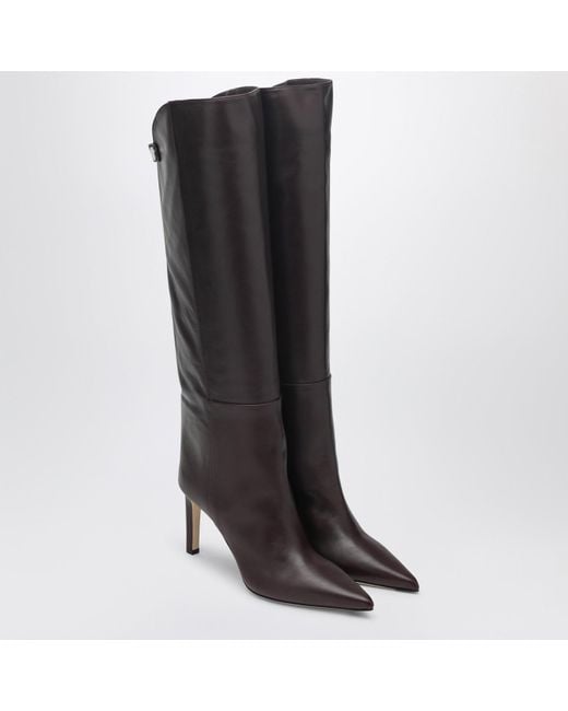 Jimmy Choo Black Alizze Knee Boot 85 Color Merlot