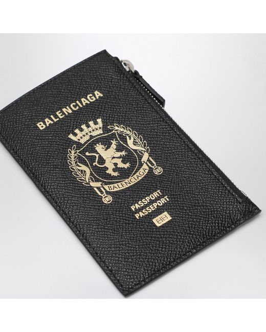 Balenciaga Black Passport Holder And Wallet for men