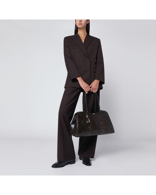Stella McCartney Black Espresso Snake-Effect Ryder Tote Bag