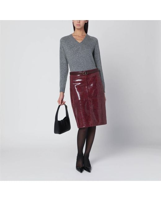 Roberto Collina Gray Wool V-Neck Sweater