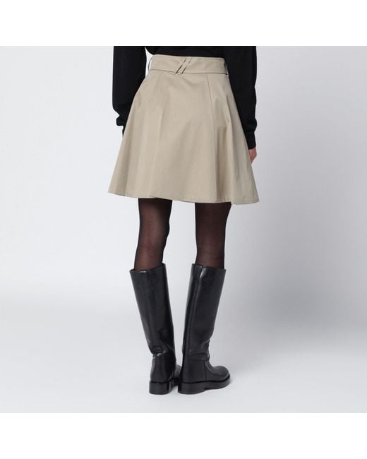 Burberry Natural Trench Mini Skirt In Gabardine