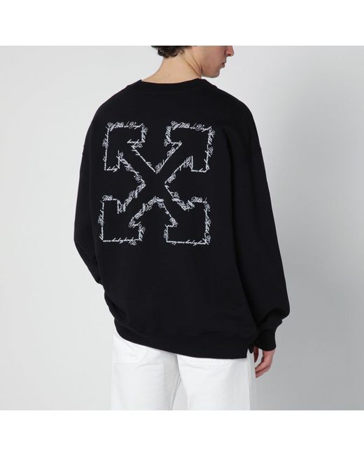 Off-White c/o Virgil Abloh Black Script Arrow Diagonal Skate Sweatshirt for men