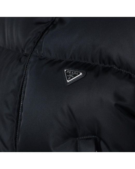 Prada Black Cropped Re-Nylon Down Jacket