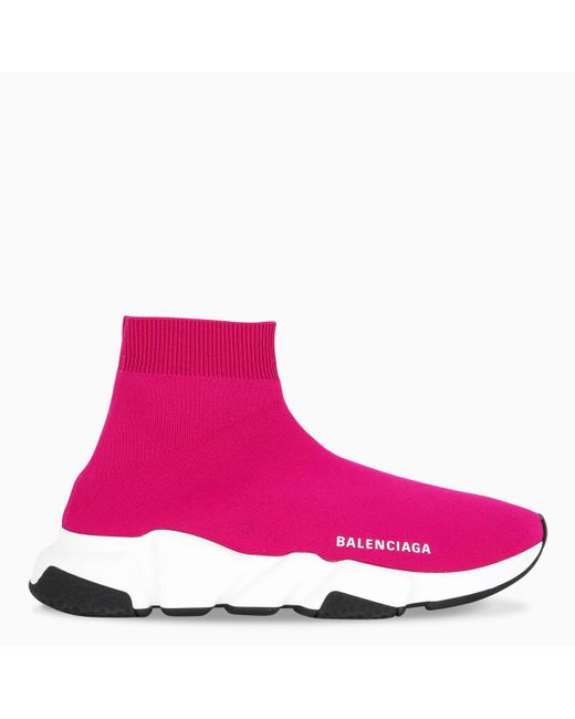 Balenciaga Women's Speed Knitted High-top Trainers in Pink | Lyst