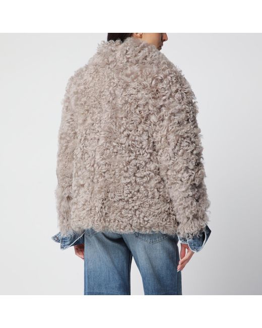 Blancha Gray Short Taupe Fur Jacket
