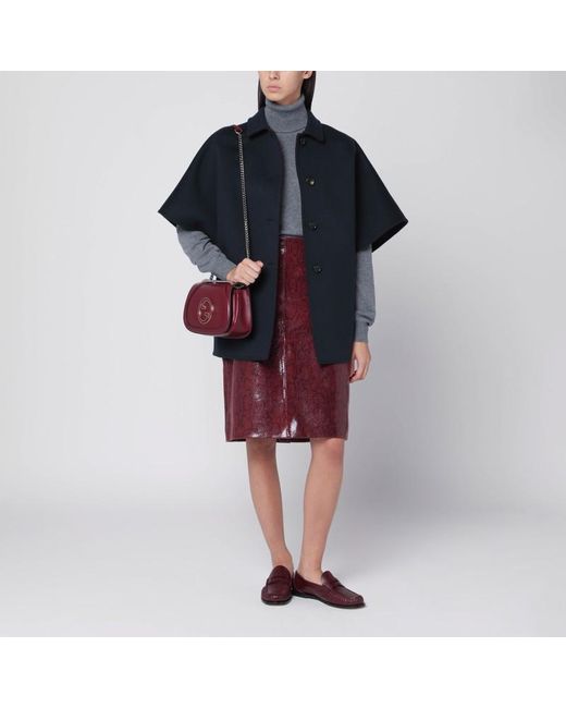 Gucci Blue Reversible Coat With Gg Pattern