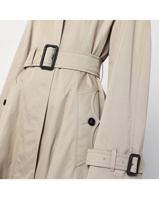 Car coat ellingham lungo beige in gabardine di Burberry in Natural