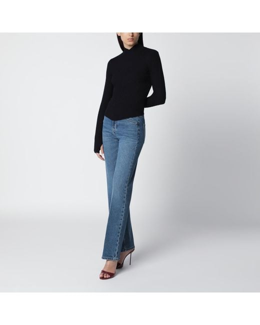 Victoria Beckham Black Georgia Ribbed Sweater