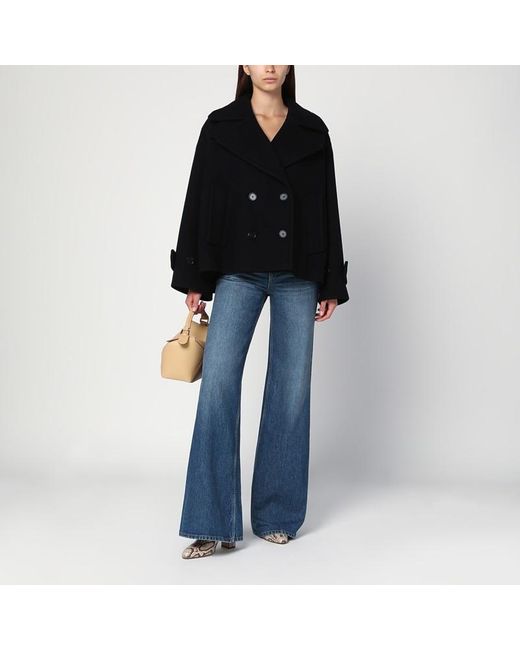 Cappotto doppiopetto in misto lana di Chloé in Black